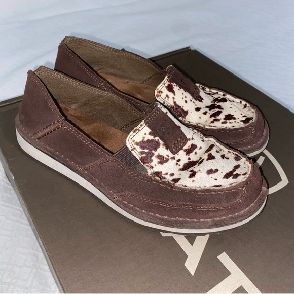 Women’s Ariat cow print loafers cruisers slip on shoes - Picture 11 of 11